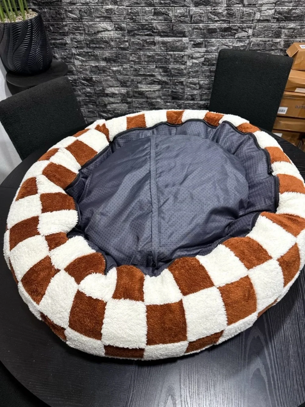 BEDSURE MEDIUM SIZE BROWN CHECKERS PET BED 😍❗️🐾🤎